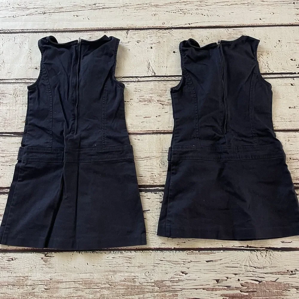 Old Navy Girls Navy Blue Scoop Neck Short Sleeve Back Zip Mini Dress Size‎ 5-6